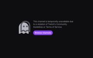 Message that appeared on the streamer's channel (Image via Twitch)